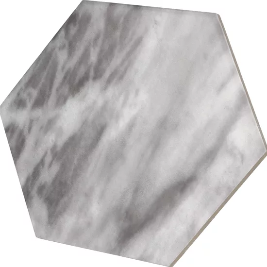 Carrelage Bardiglio Hexagon Dark Mat 17,5x20 cm - vue latérale du carreau