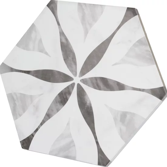 Carrelage Bardiglio Hexagon Flower Mat 17,5x20 cm - vue latérale du carreau