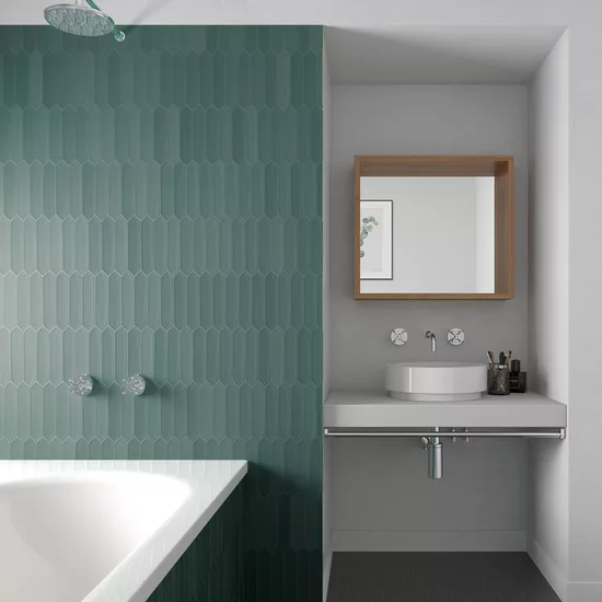 Carrelage Lanse Viridian 5x25 cm - vue d’ambiance