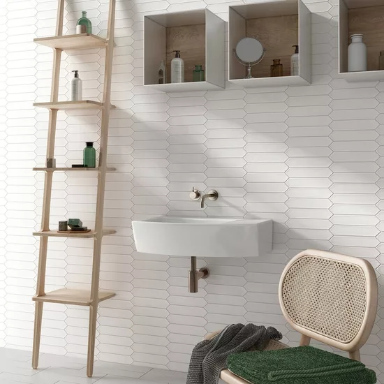 Carrelage Lanse White 5x25 cm - vue d’ambiance