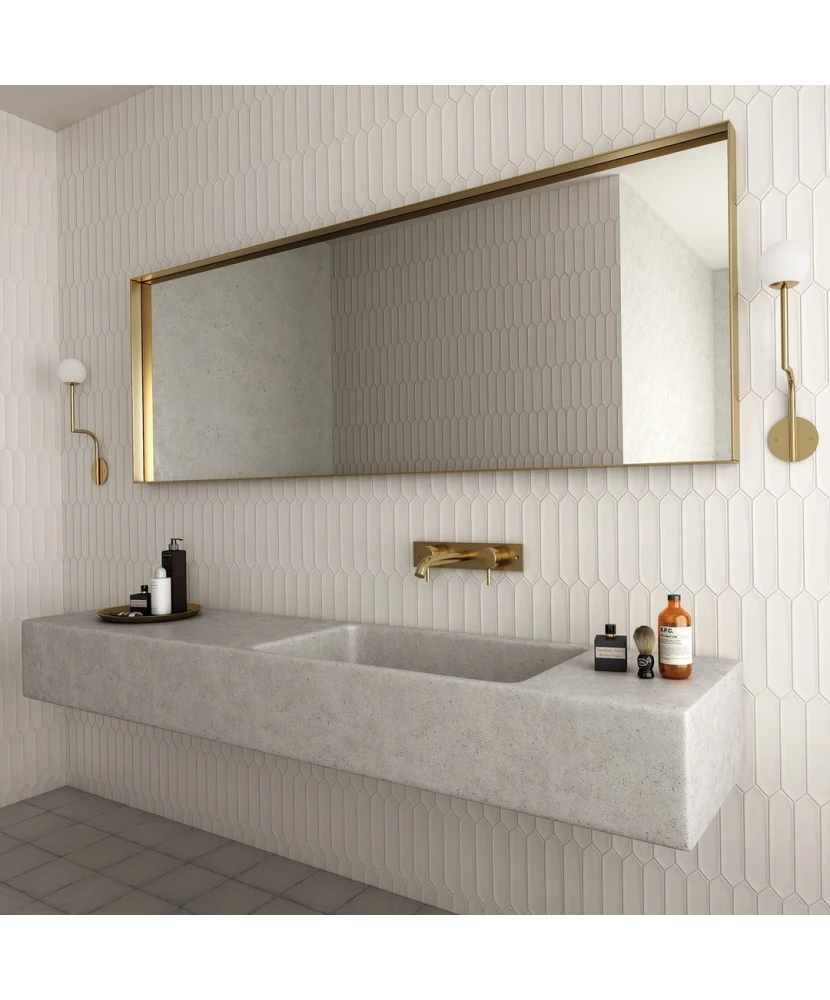 Carrelage Lanse White 5x25 cm - posé en salle de bain