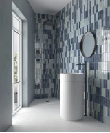 Carrelage Coco Blue Grass 5x15 cm - vue d’ambiance