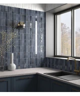 Carrelage Coco Blue Night Mat 5x15 cm - vue d’ambiance