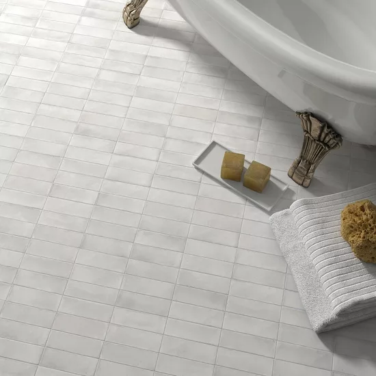 Carrelage Coco White Mat 5x15 cm - vue d’ambiance