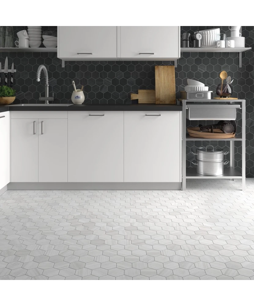 Carrelage Lithos White 11,6x10,1 cm - vue d’ambiance