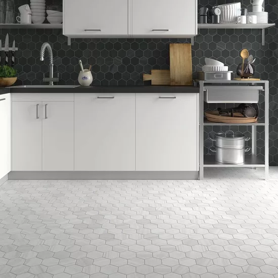 Carrelage Lithos White 11,6x10,1 cm - vue d’ambiance