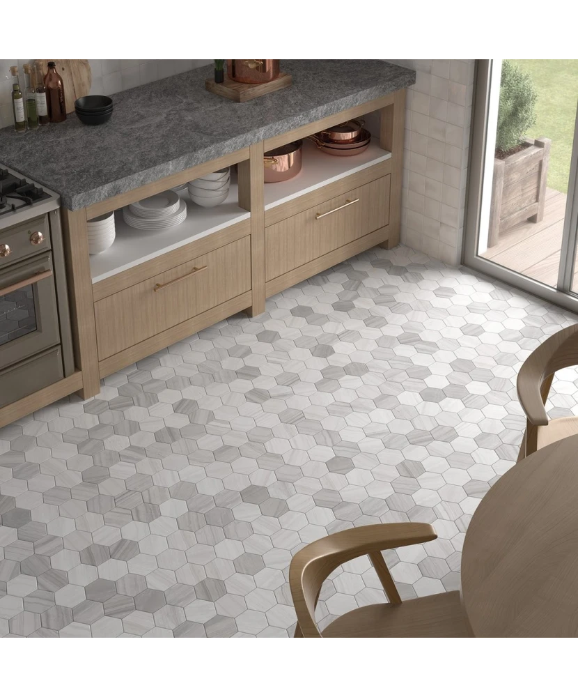 Carrelage Lithos White 11,6x10,1 cm - vue d’ambiance 8