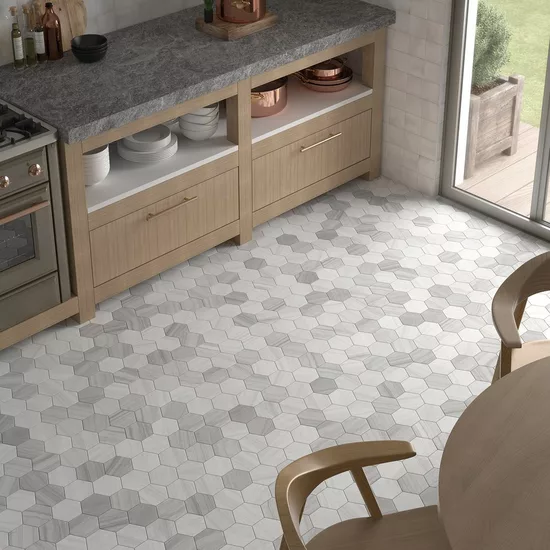 Carrelage Lithos White 11,6x10,1 cm - vue d’ambiance 8