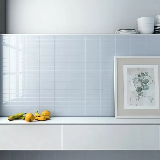 Carrelage Costa Nova Baby Blue 5x20 cm - vue d’ambiance