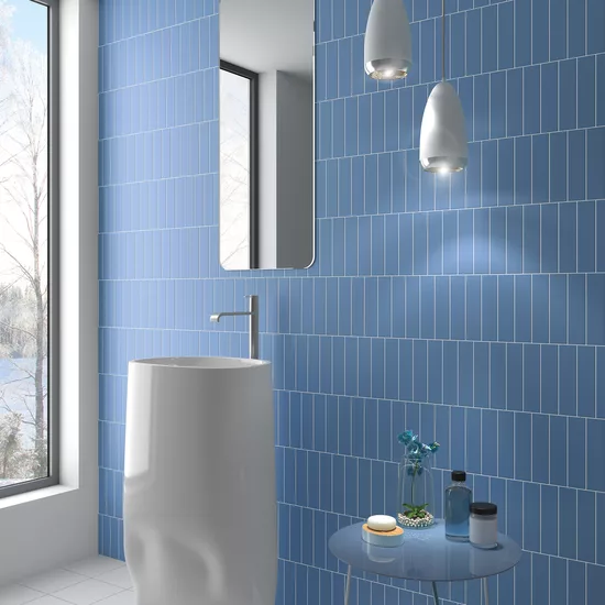 Carrelage Costa Nova Banyan Blue Mat 5x20 cm - vue d’ambiance 2