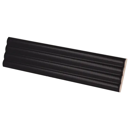 Carrelage Onda Black Mat 5x20 cm - vue latérale du carreau