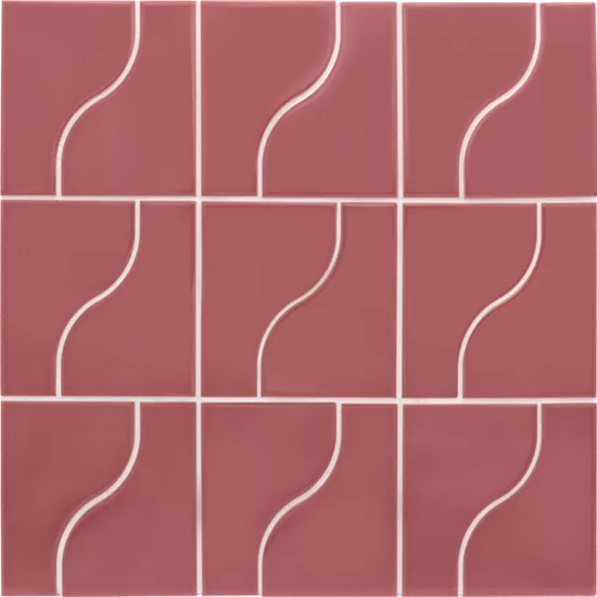 Carrelage Curve Ruby Shade Mat 8,3x12 cm - panneau de carreaux