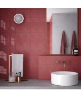 Carrelage Curve Ruby Shade Mat 8,3x12 cm - posé en salle de bain 2