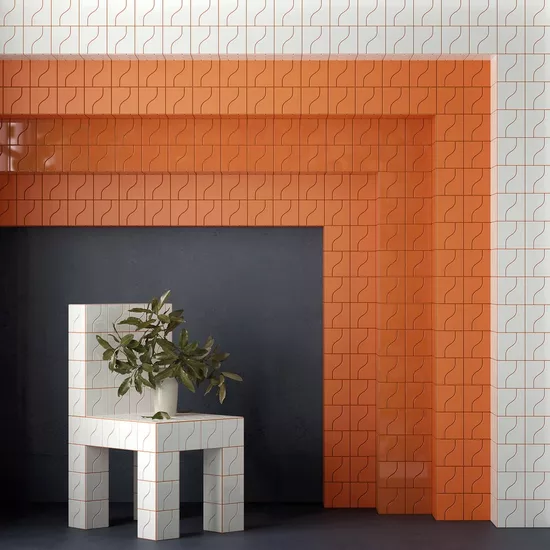 Carrelage Curve Sunset 8,3x12 cm - vue d’ambiance