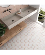 Carrelage Kasbah Bone 12x12 cm - posé en salle de bain