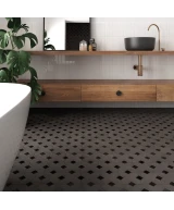 Carrelage Kasbah Mud 12x12 cm - posé en salle de bain
