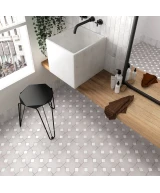 Carrelage Taco White 3,4x3,4 cm - vue d’ambiance