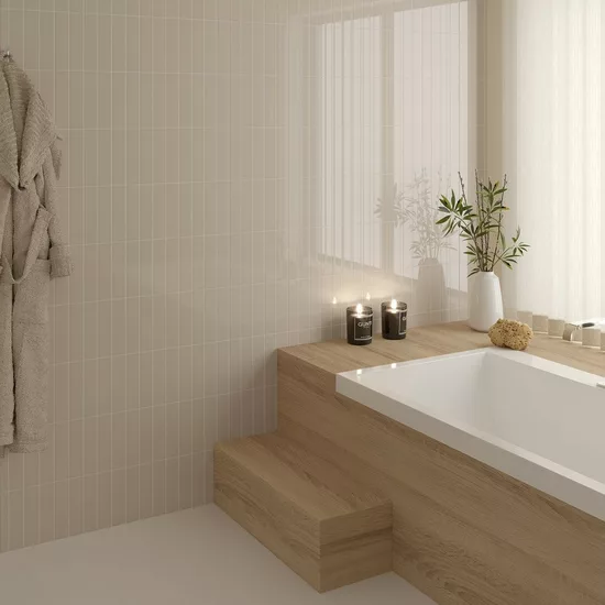 Carrelage Caprice White 20x20 cm - posé en salle de bain