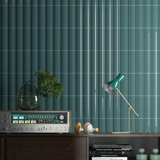 Carrelage Vibe Out Newport Green 6,5x20 cm - vue d’ambiance