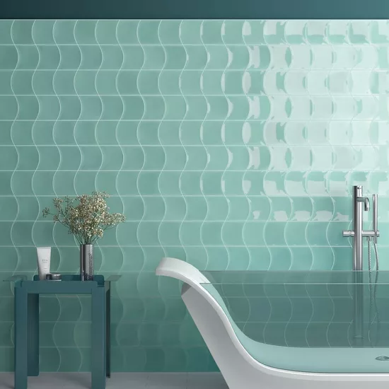 Carrelage Wave Mint 12x12 cm - vue d’ambiance
