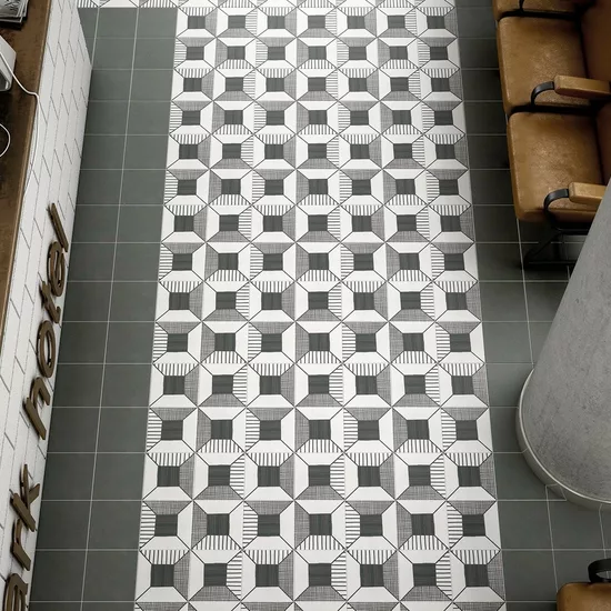 Carrelage Caprice Block B&W 20x20 cm - posé en terrasse