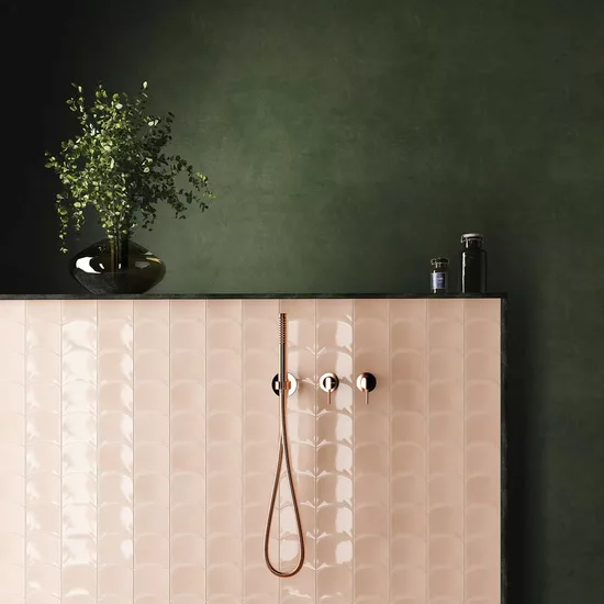 Carrelage Wave Primrose Pink 12x12 cm - vue d’ambiance