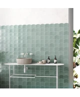Carrelage Wave White 12x12 cm - vue d’ambiance