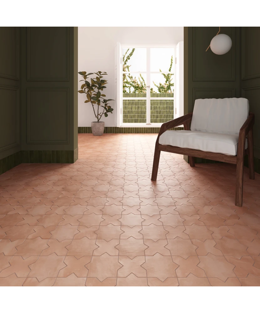 Carrelage Kasbah Star Terracotta 16,8x16,8 cm - vue d’ambiance
