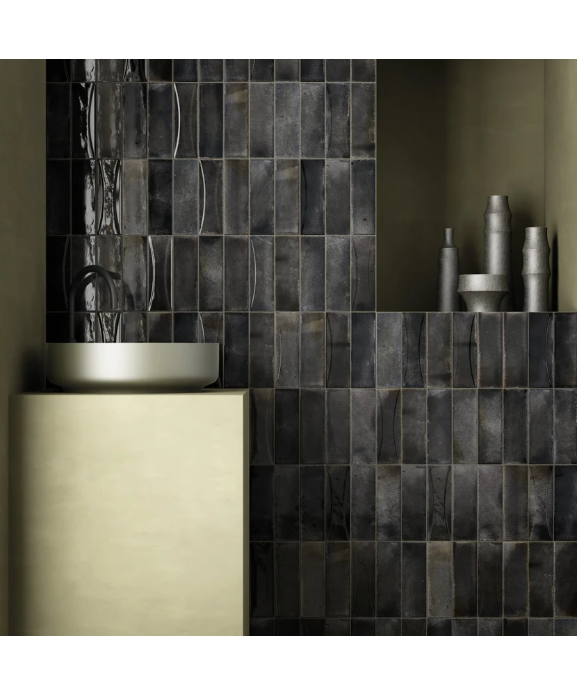 Carrelage Hanoi Black Ash 6,5x20 cm - vue d’ambiance 2