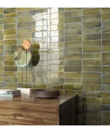 Carrelage Hanoi Wild Olive 6,5x20 cm - vue d’ambiance 2