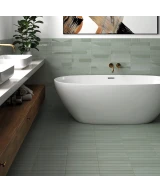 Carrelage Wadi Decor Mint 6x30 cm - posé en salle de bain