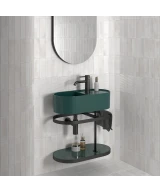 Carrelage Raku White 6x18,6 cm - posé en salle de bain