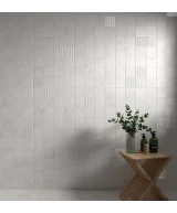 Carrelage Raku Line White 10x10 cm - posé en salle de bain