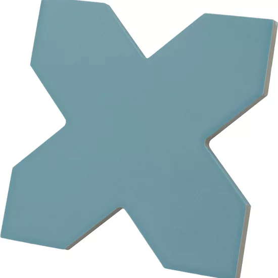 Carrelage Porto Cross Azure 12x12 cm - vue latérale du carreau