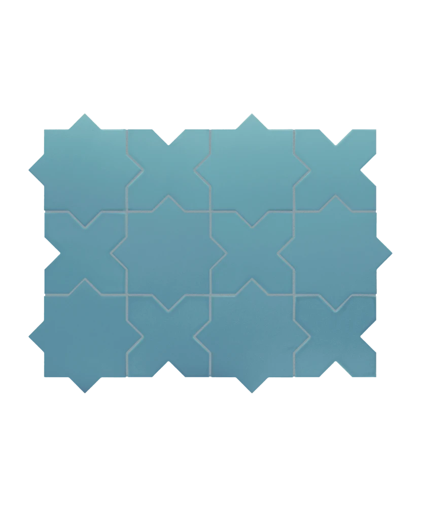 Carrelage Porto Cross Azure 12x12 cm - détail du carreau