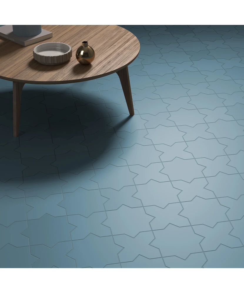 Carrelage Porto Cross Azure 12x12 cm - vue d’ambiance