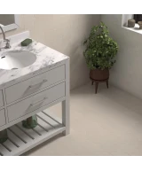 Carrelage Porto Star Taupe 16,8x16,8 cm - posé en salle de bain