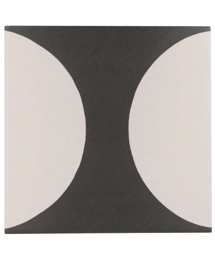 Carrelage Caprice Patchwork B&W 20x20 cm - vue de face du carreau