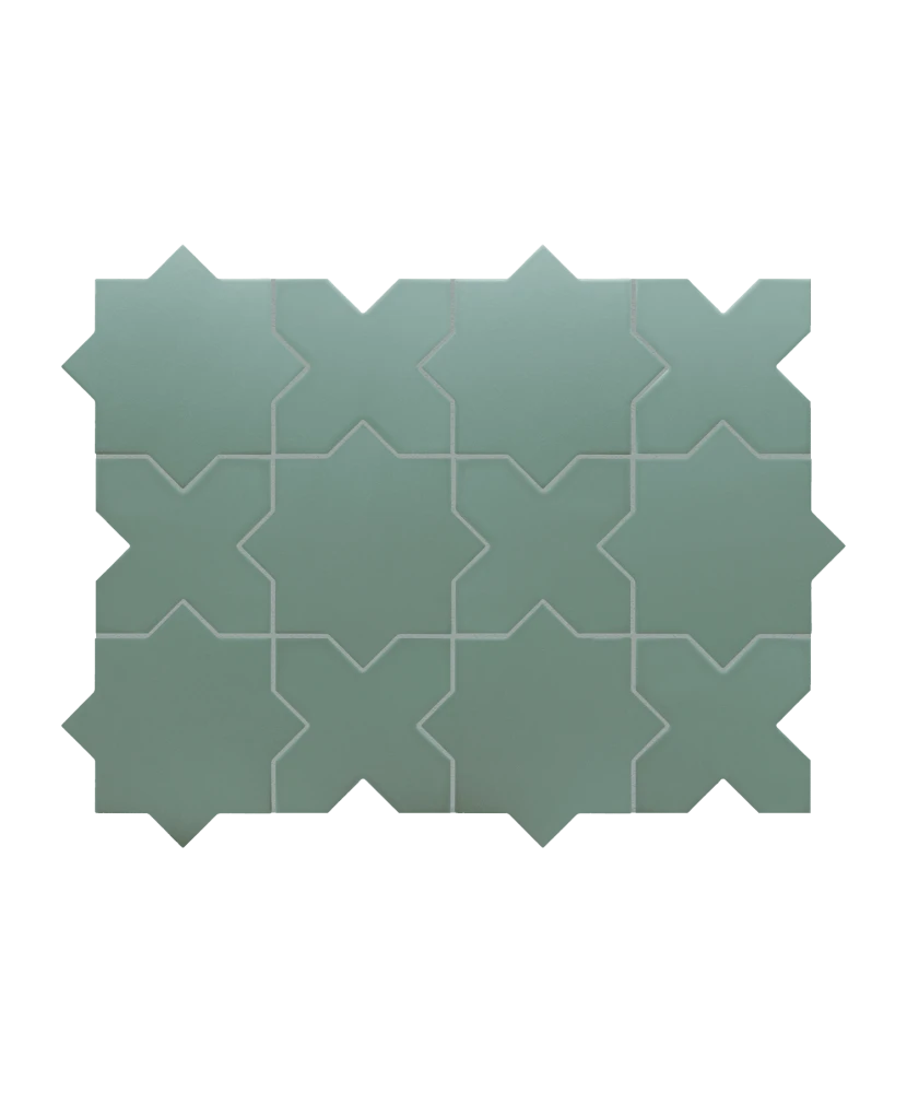 Carrelage Porto Star Pickle Green 16,8x16,8 cm - détail du carreau