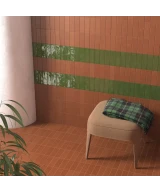 Carrelage Fango Green Gloss 5x15 cm - vue d’ambiance 3