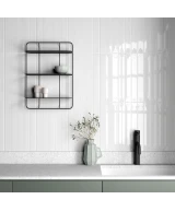 Carrelage Vitral Axis Snow 5x40 cm - posé en cuisine