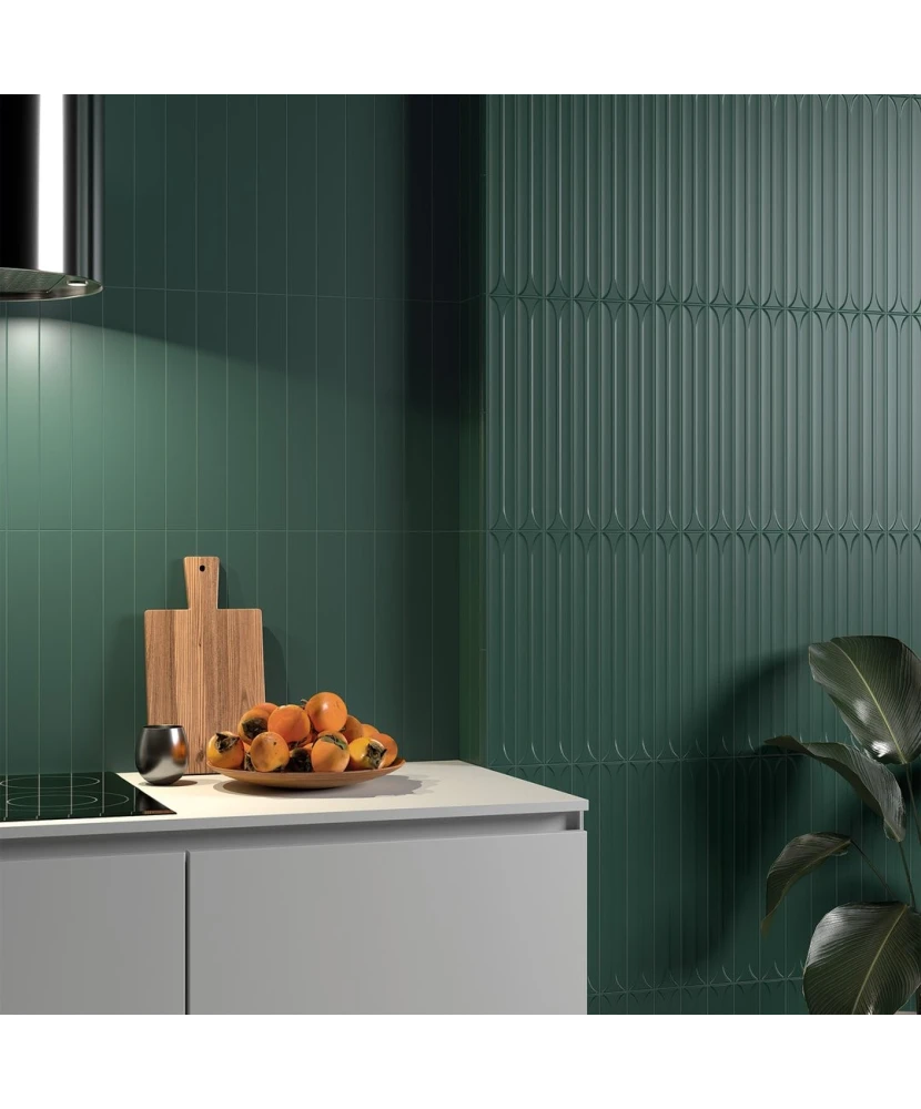 Carrelage Hopp Bro Laurel Green 5x40 cm - vue d’ambiance