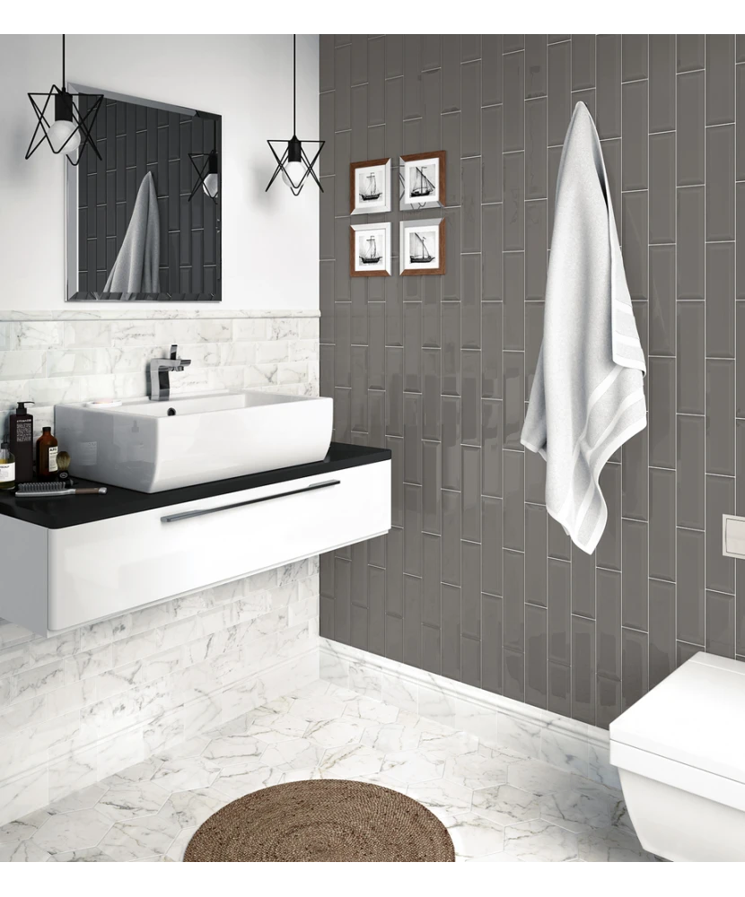 Carrelage Carrara Hexagon 17,5x20 cm - vue d’ambiance
