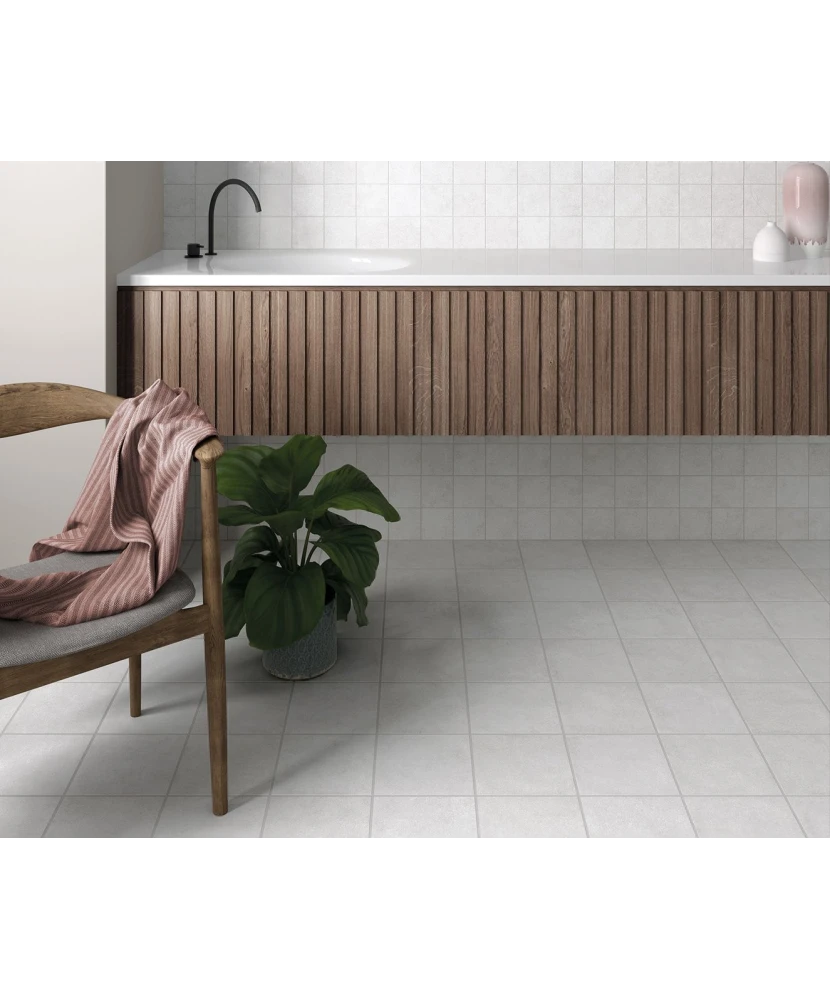Carrelage Stage White 10x10 cm - posé en salle de bain