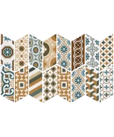 Carrelage Chevron Patchwork Color Droit 9x20,5 cm - détail du carreau 2