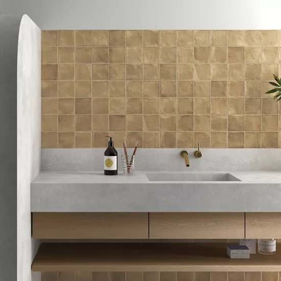 Carrelage Sabbia Cinnamon 10x10 cm - vue d’ambiance