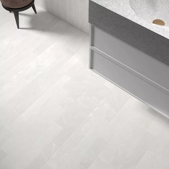 Carrelage Marmoris White 7,5x60 cm - vue d’ambiance