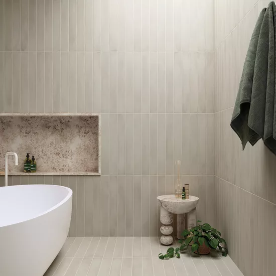Carrelage Stonella Silver Breeze 7,5x60 cm - vue d’ambiance