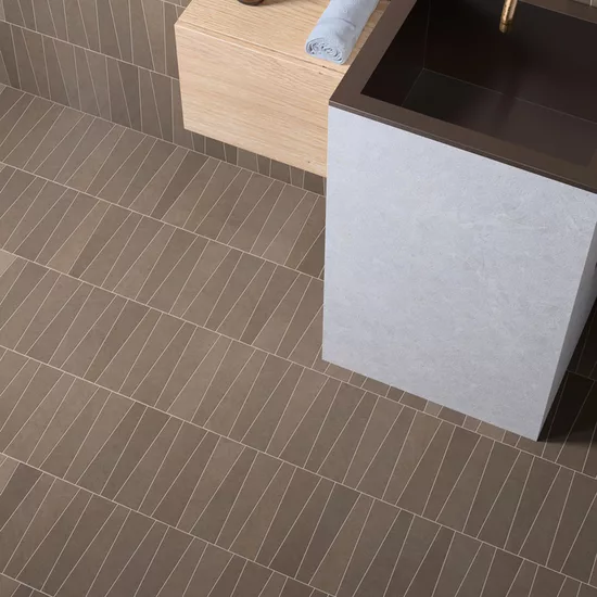 Carrelage Bamboo Chocolate 5,6x22,4 cm - vue d’ambiance