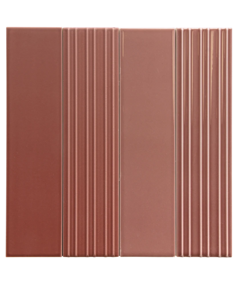Carrelage Lumina Roan Rouge Mat 6x24,6 cm - détail du carreau 2